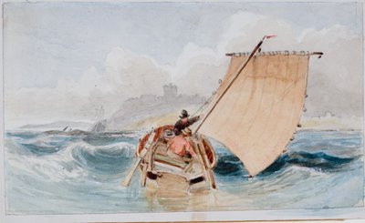 A Coble off Bamburgh by John Wilson Carmichael
